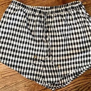 Black and white checkered shorts